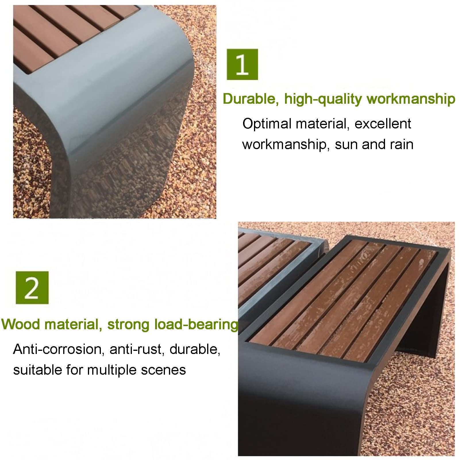 Amazon.co.jp: パティオガーデンベンチ、耐候性防食防水ベンチ、鋳鉄